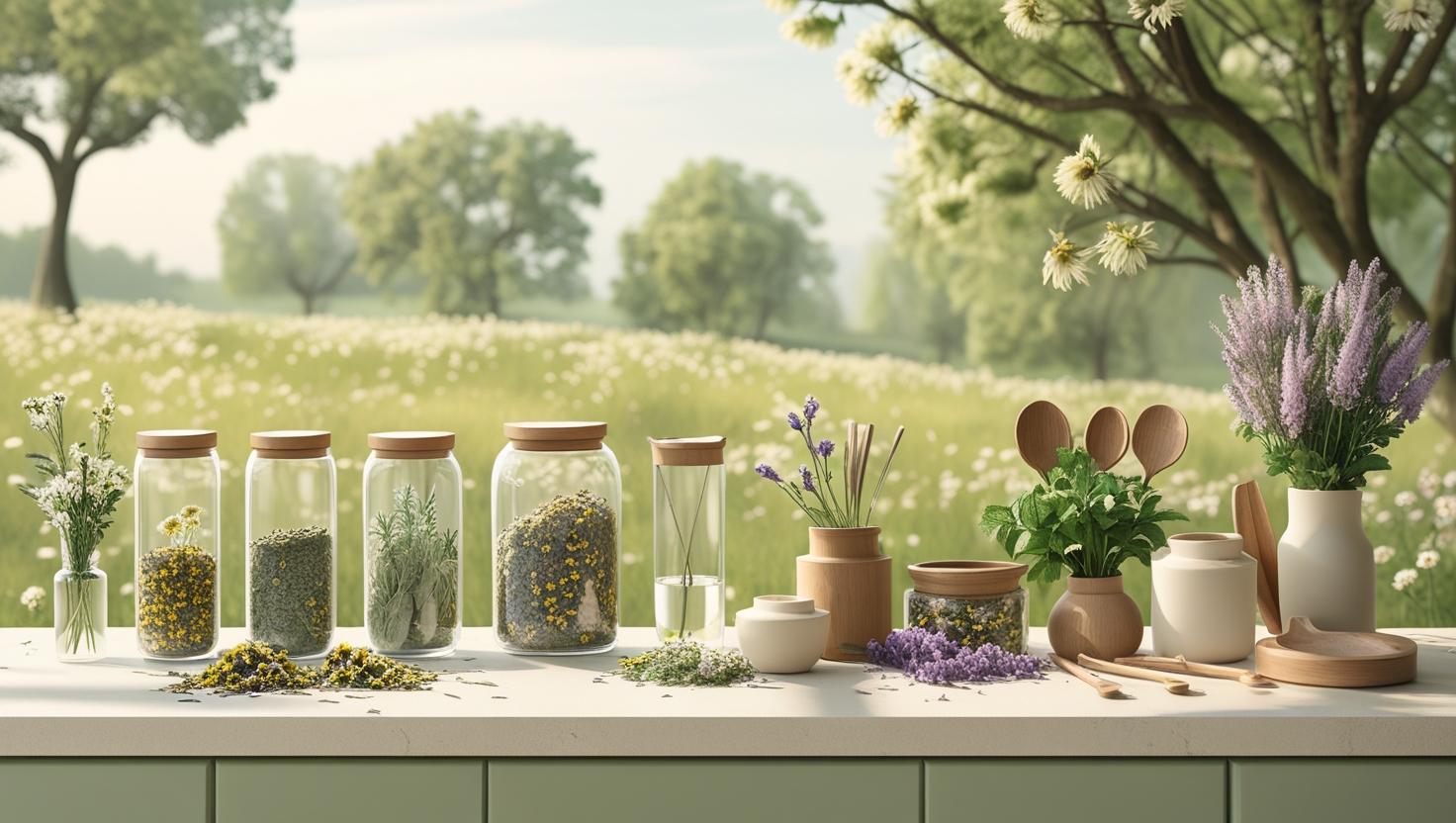 Tisanes artisanales, fleurs séchées et infusions fruitées à savourer au naturel. Image